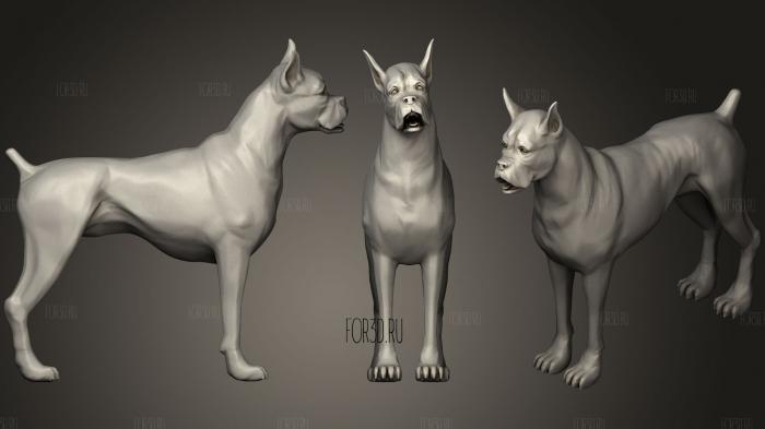 Dog Boxer D 3d stl модель для ЧПУ